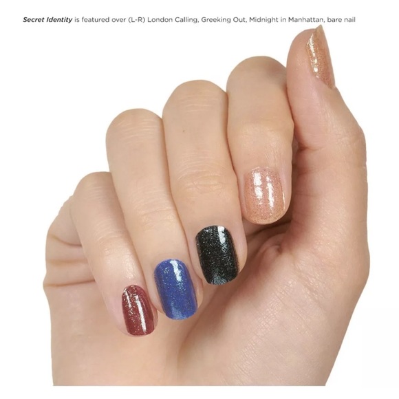 *Retired* Color Street: Undercover | Silver Gold Glitter Clear Overlay Blue - Picture 13 of 16